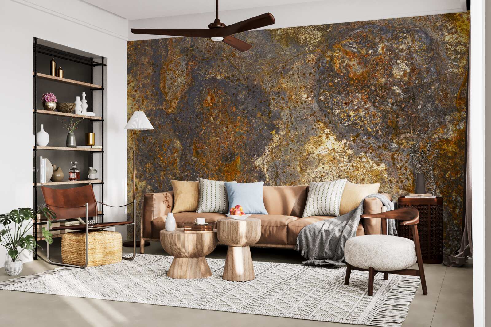 Papier peint la peinture est craquelée et commence à s'écailler