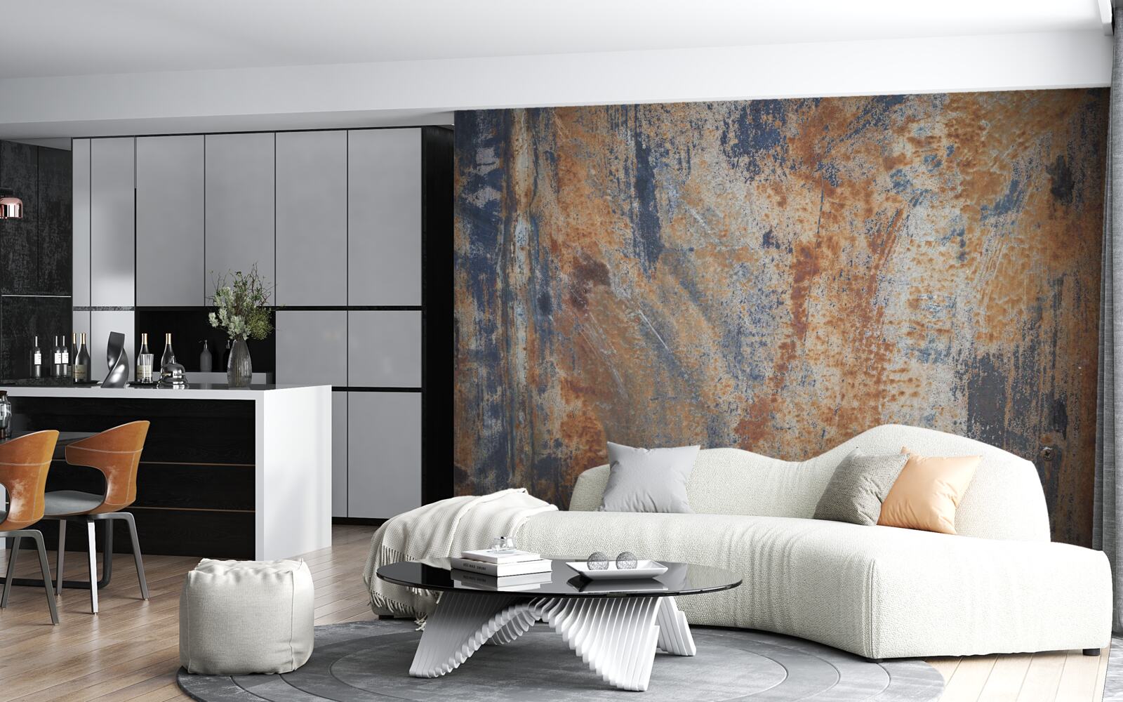 Papier peint mur opaque couvert de rouille