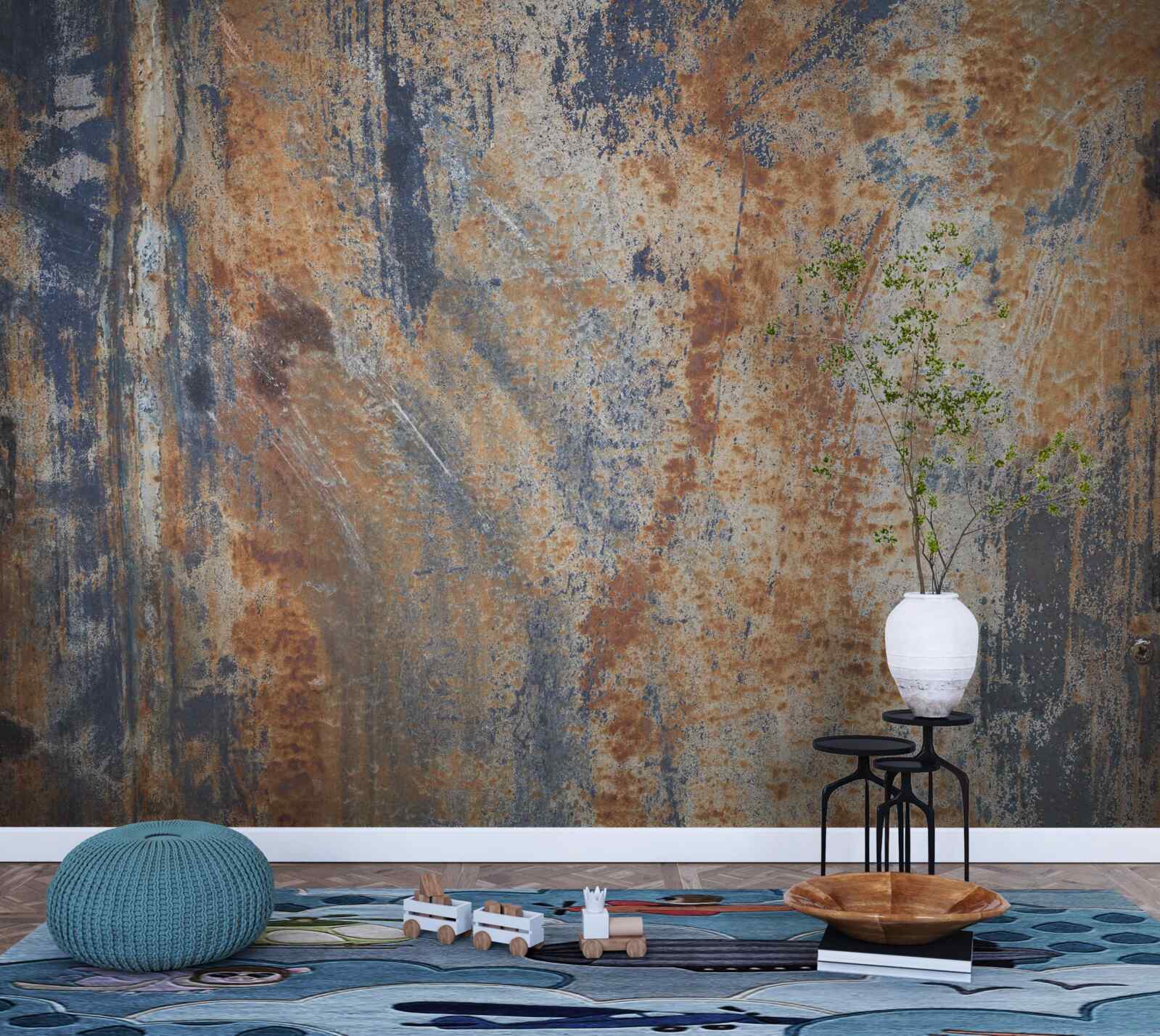 Papier peint mur opaque couvert de rouille