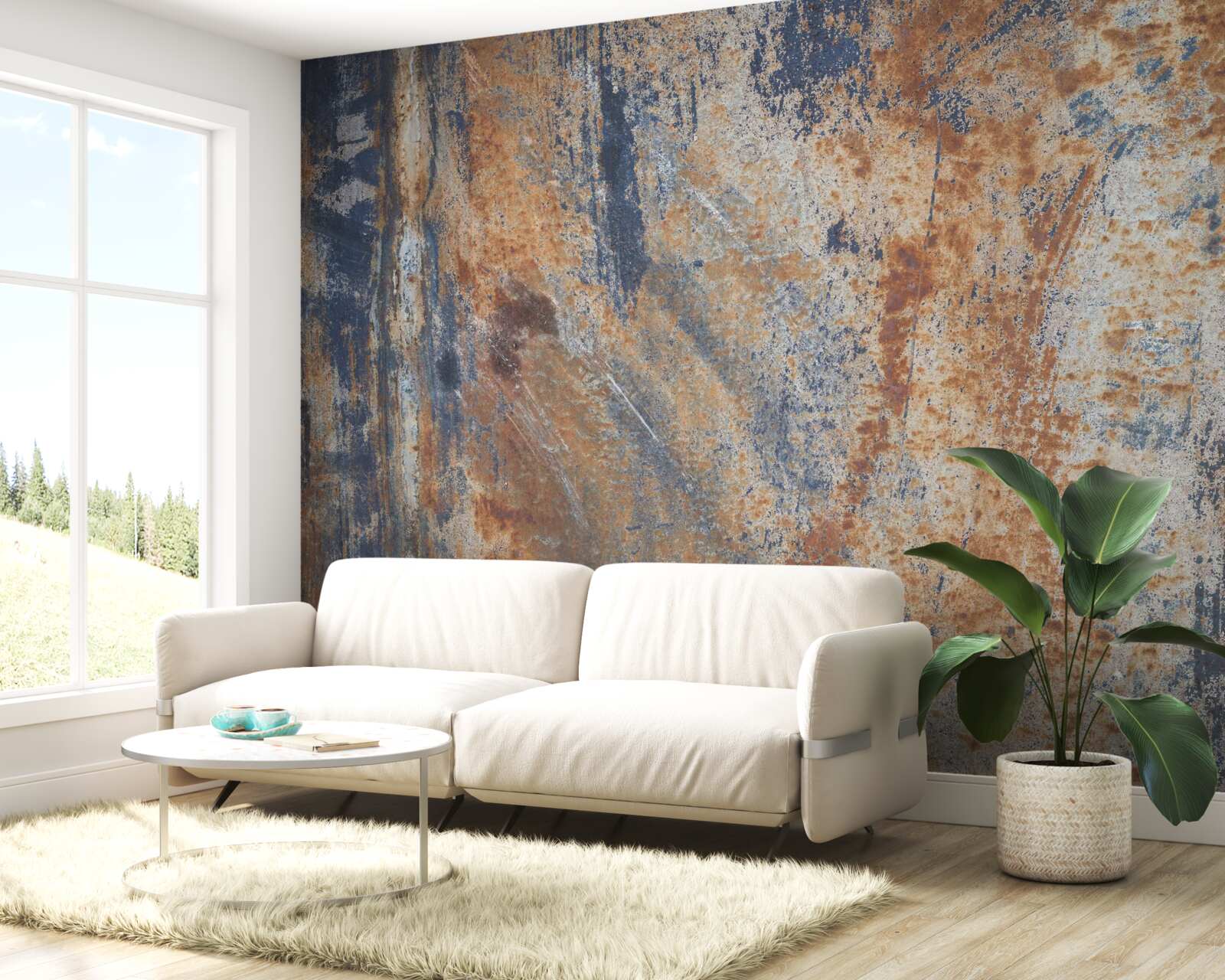 Papier peint mur opaque couvert de rouille