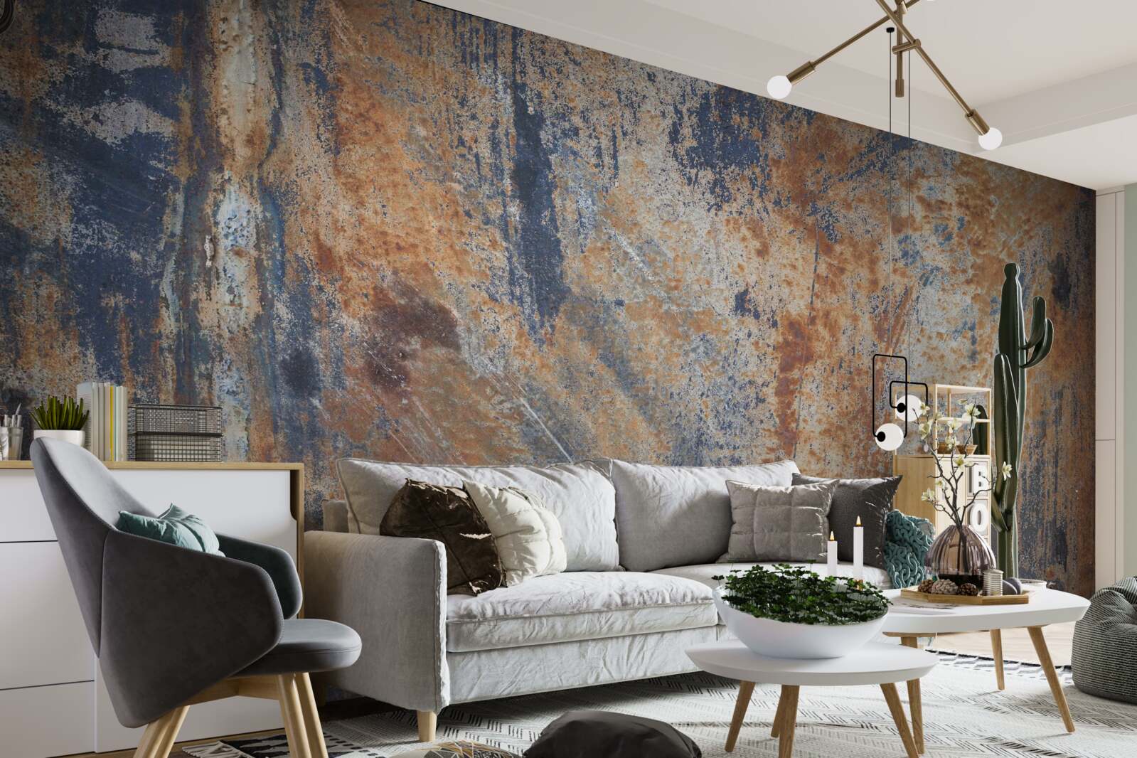 Papier peint mur opaque couvert de rouille