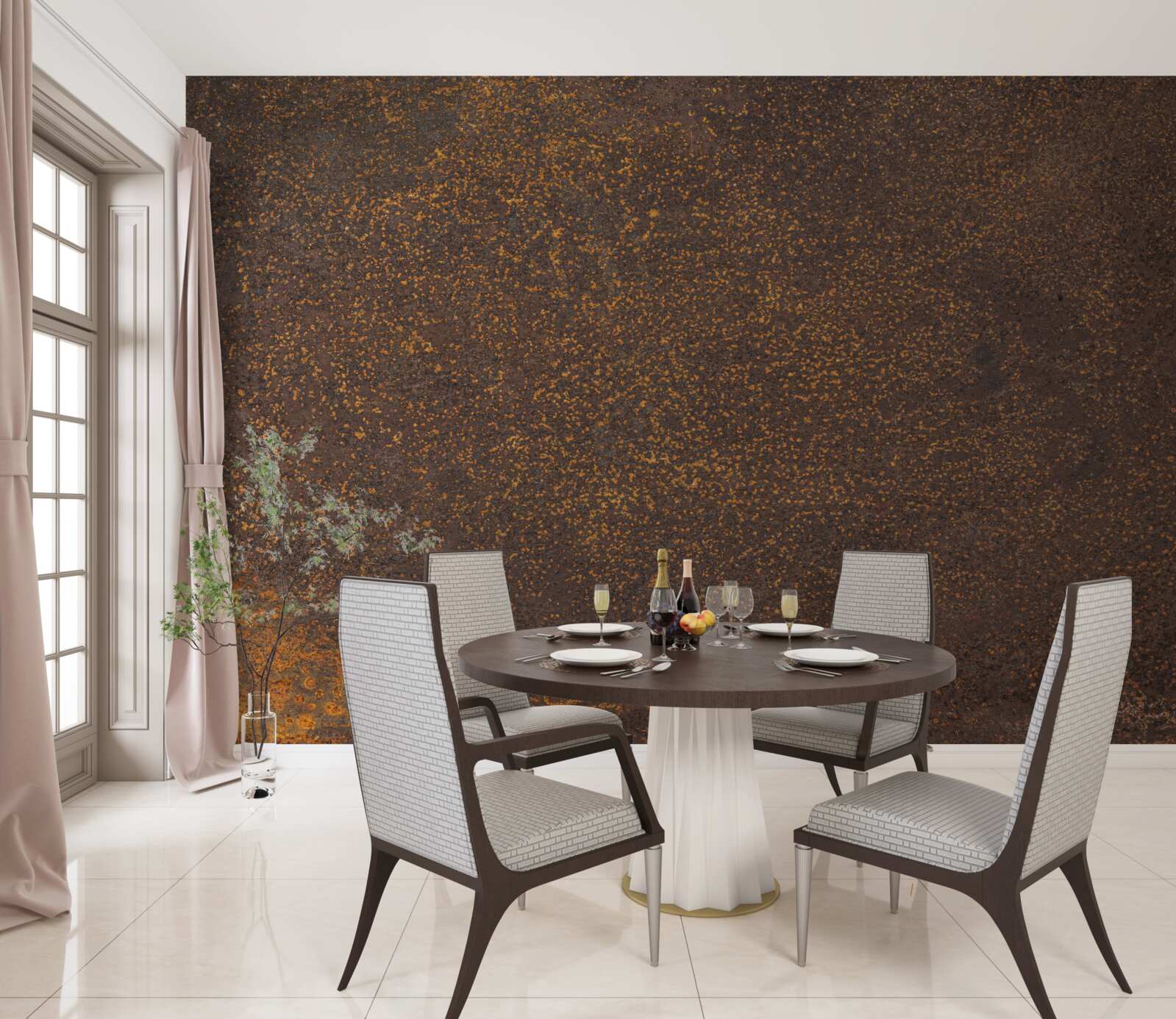 Papier peint ancien métal oxydé