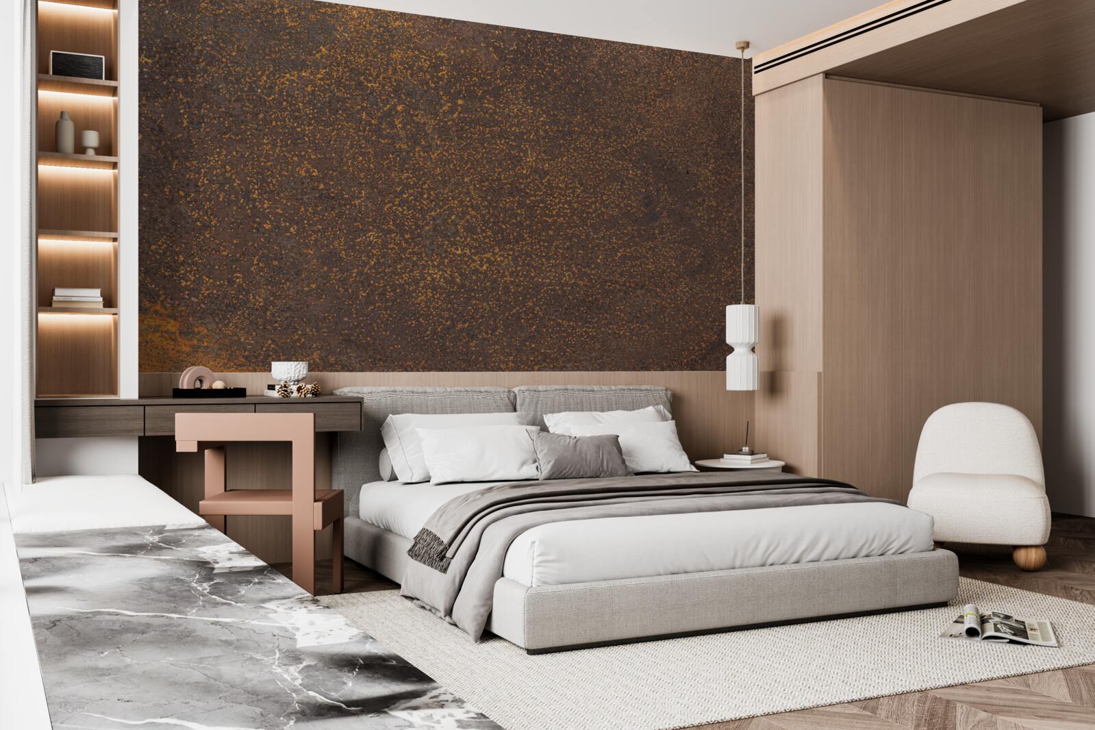 Papier peint ancien métal oxydé