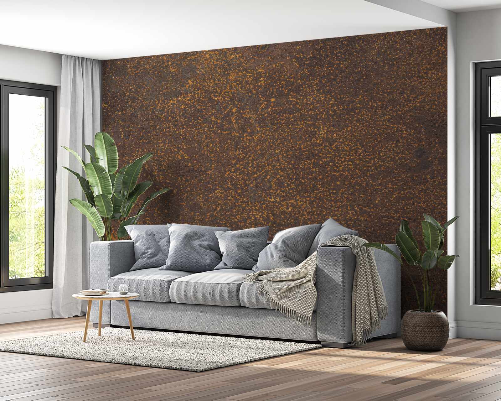 Papier peint ancien métal oxydé