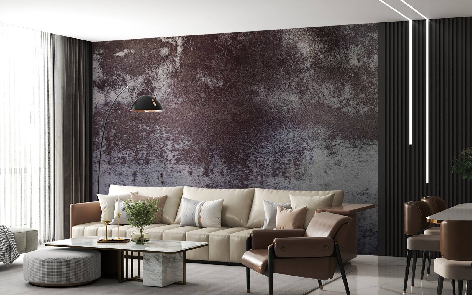 Papier peint métal gris dans un style vintage