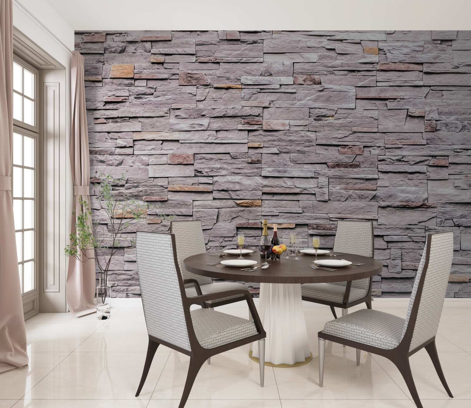 Papier peint structure en pierre