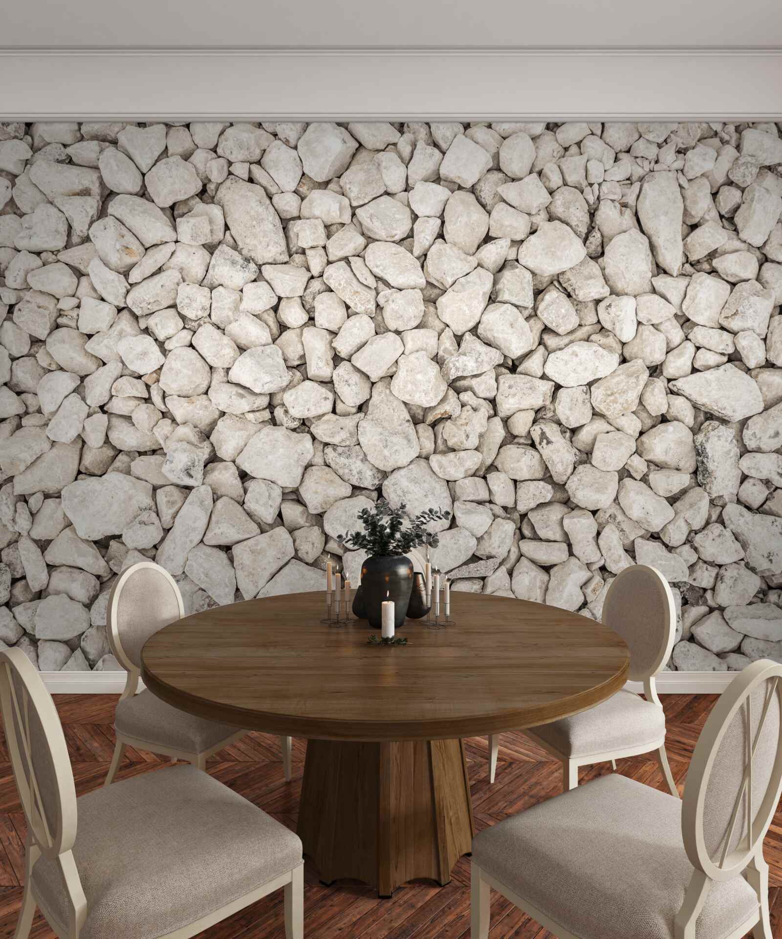 Papier peint Gravier blanc de différentes tailles