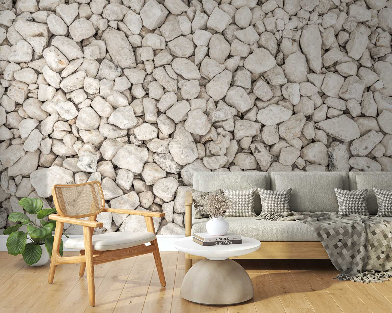 Papier peint Gravier blanc de différentes tailles