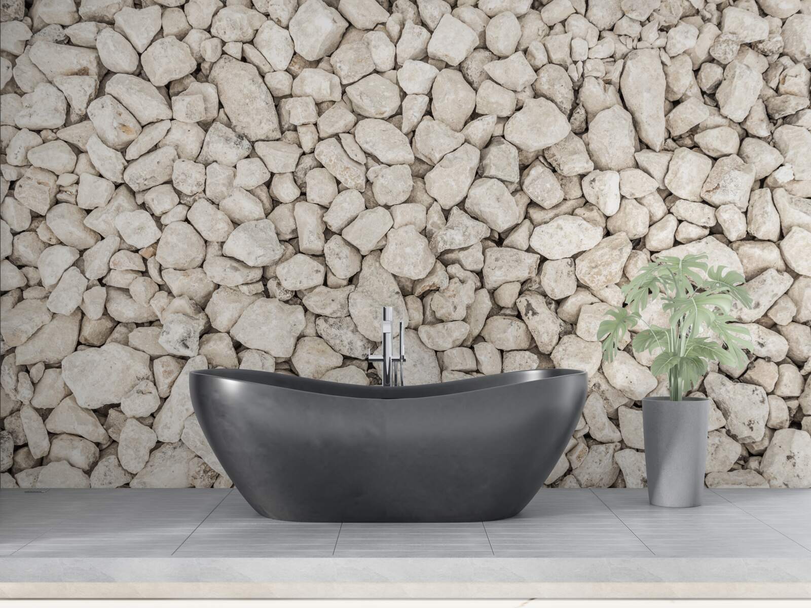 Papier peint Gravier blanc de différentes tailles