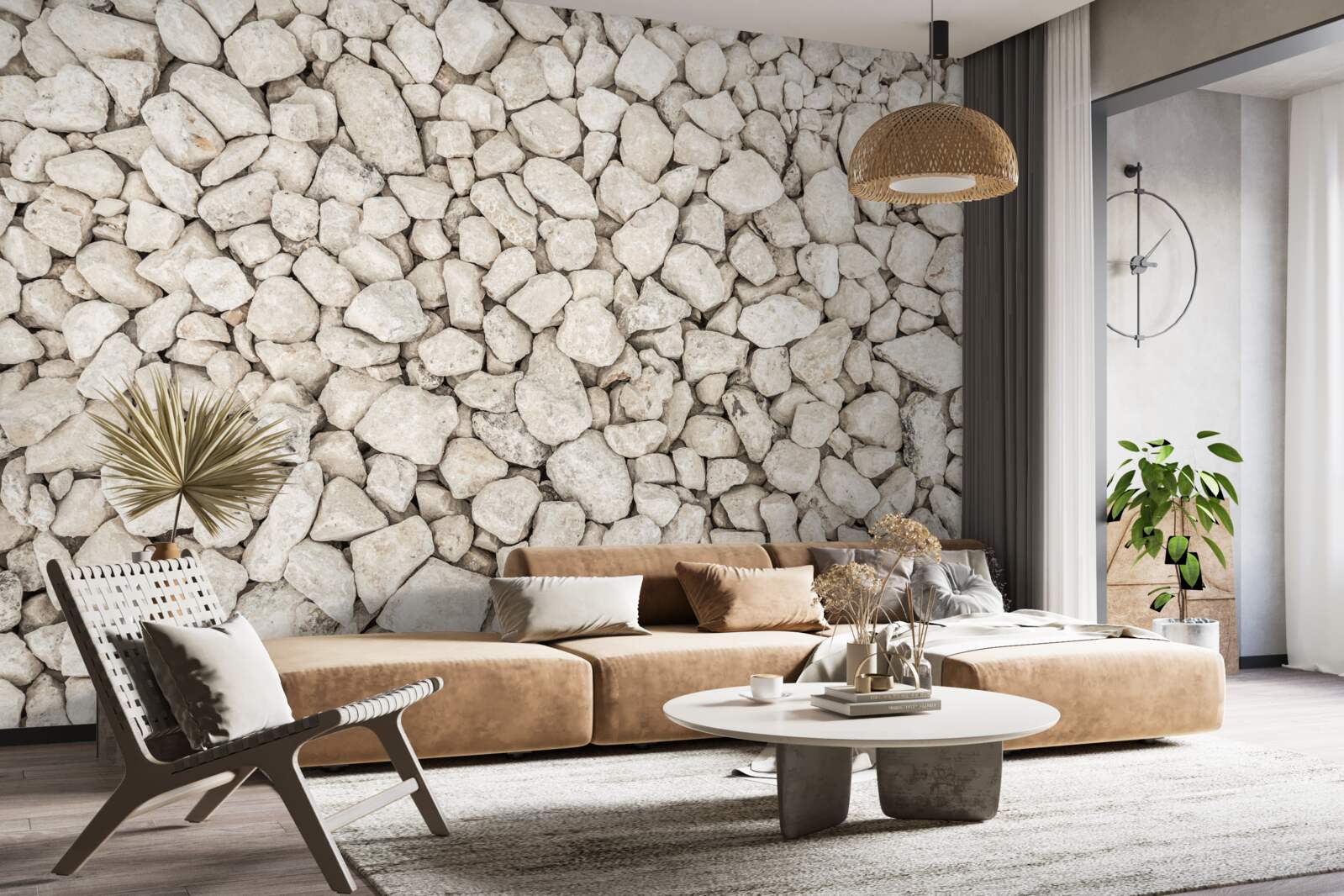 Papier peint Gravier blanc de différentes tailles