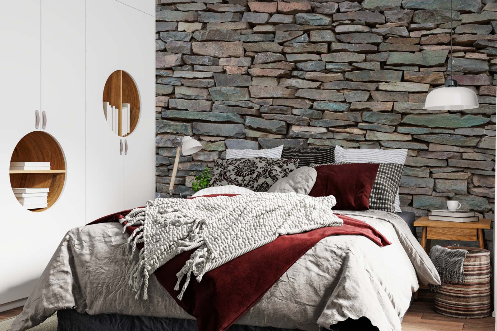 Papier peint pose longitudinale de pierres