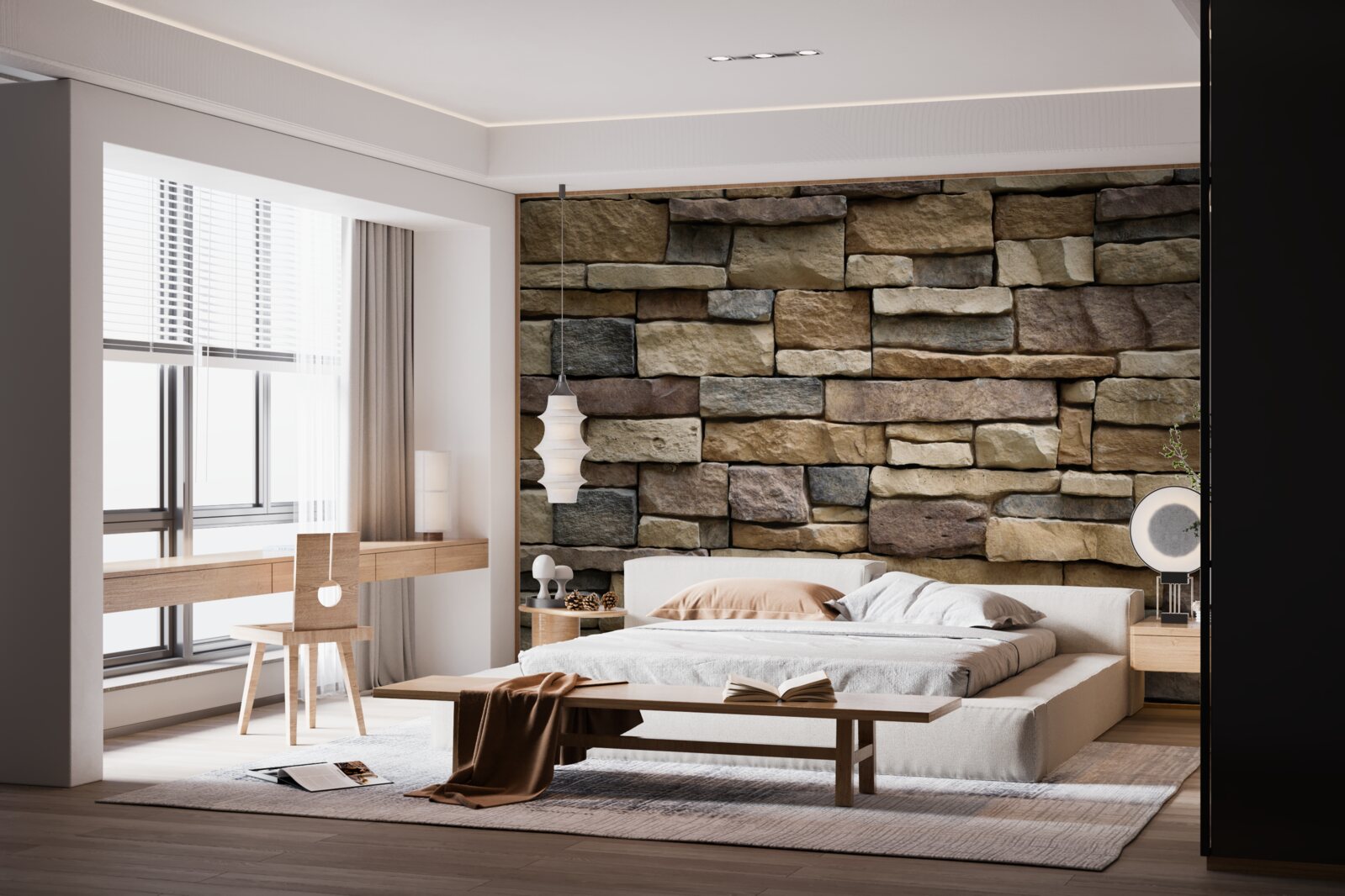 Papier peint quatre options de grès