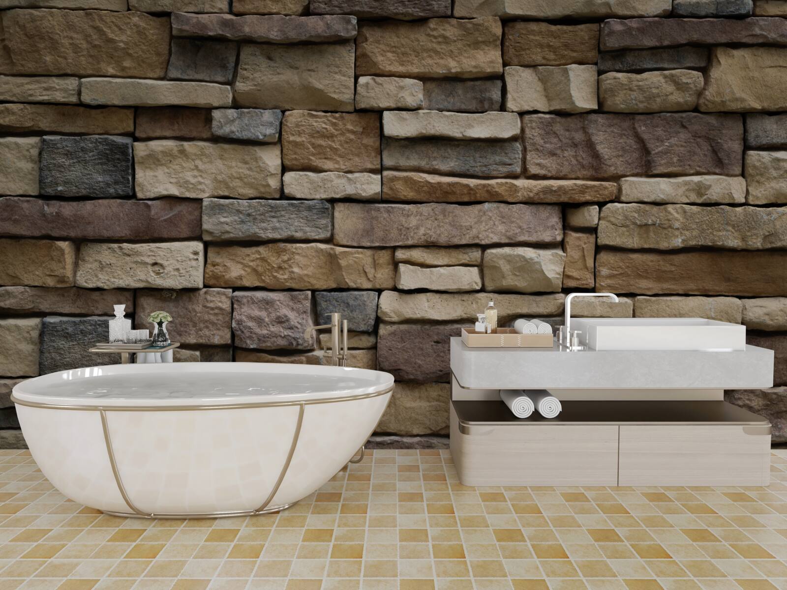 Papier peint quatre options de grès