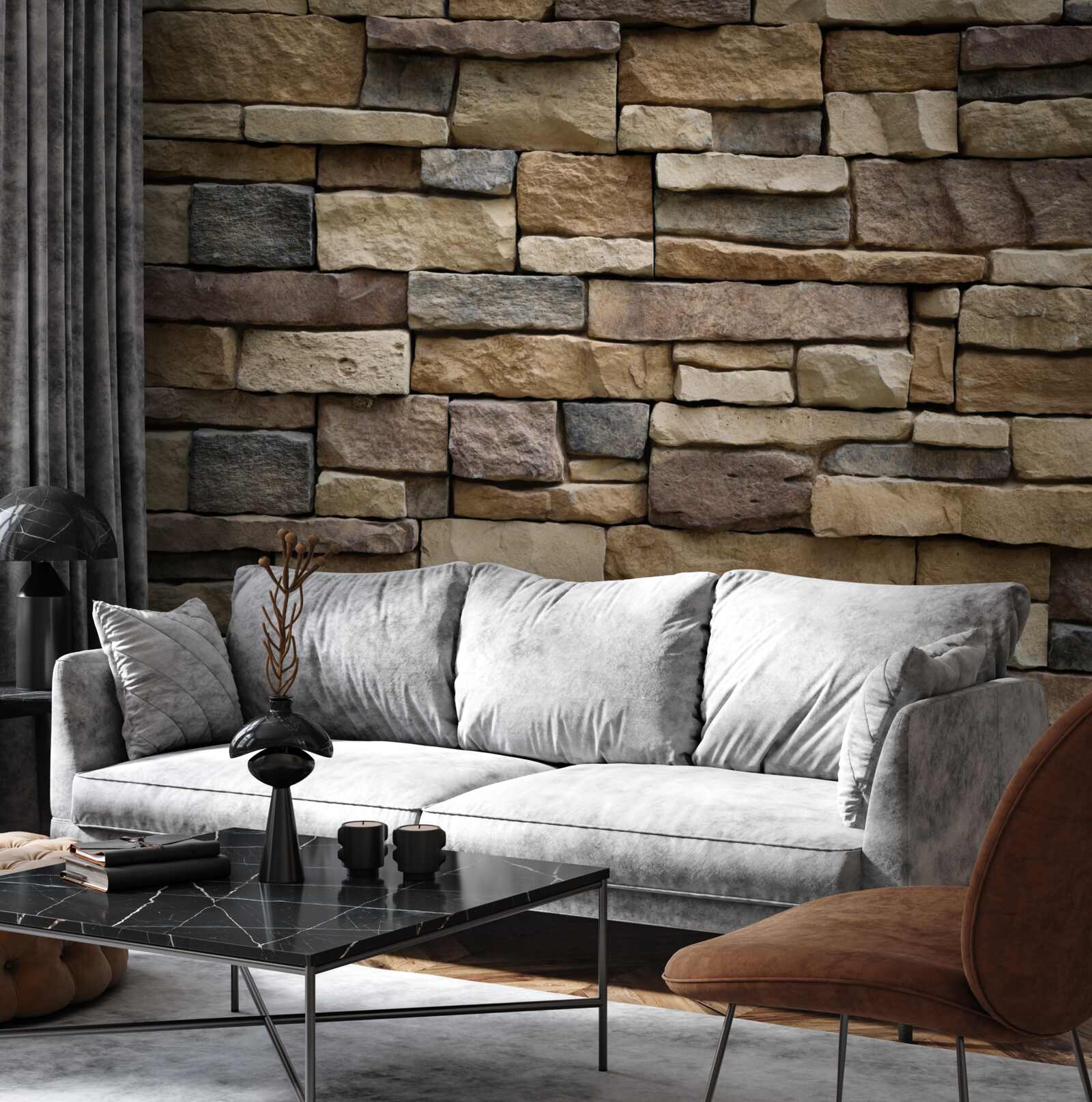 Papier peint quatre options de grès