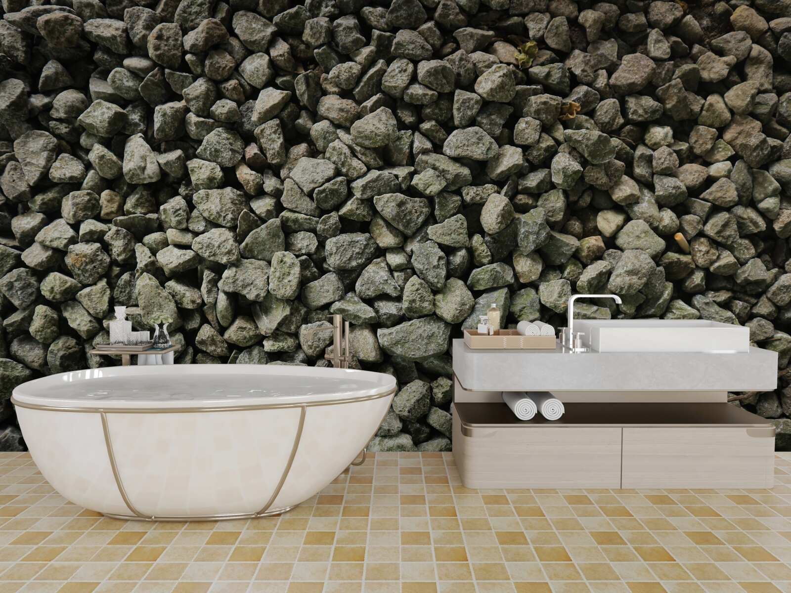 Papier peint mur de gravier