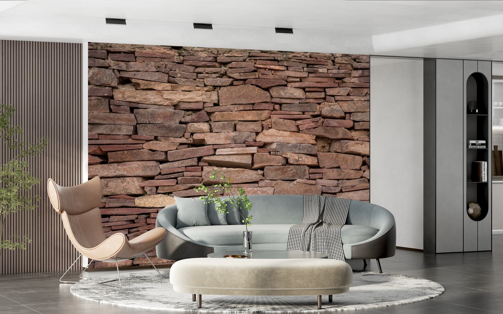 Papier peint barrière de pierre brune à texture irrégulière