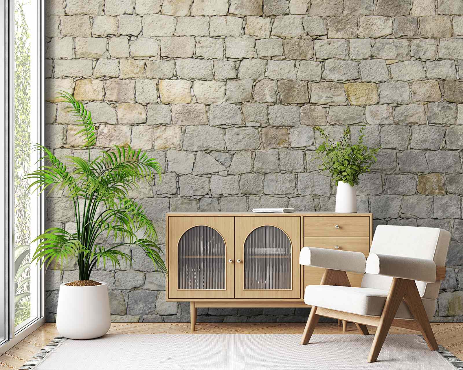 Papier peint restauration de l'aspect d'un mur en briques