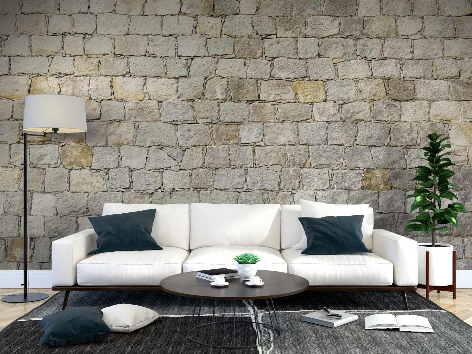 Papier peint restauration de l'aspect d'un mur en briques