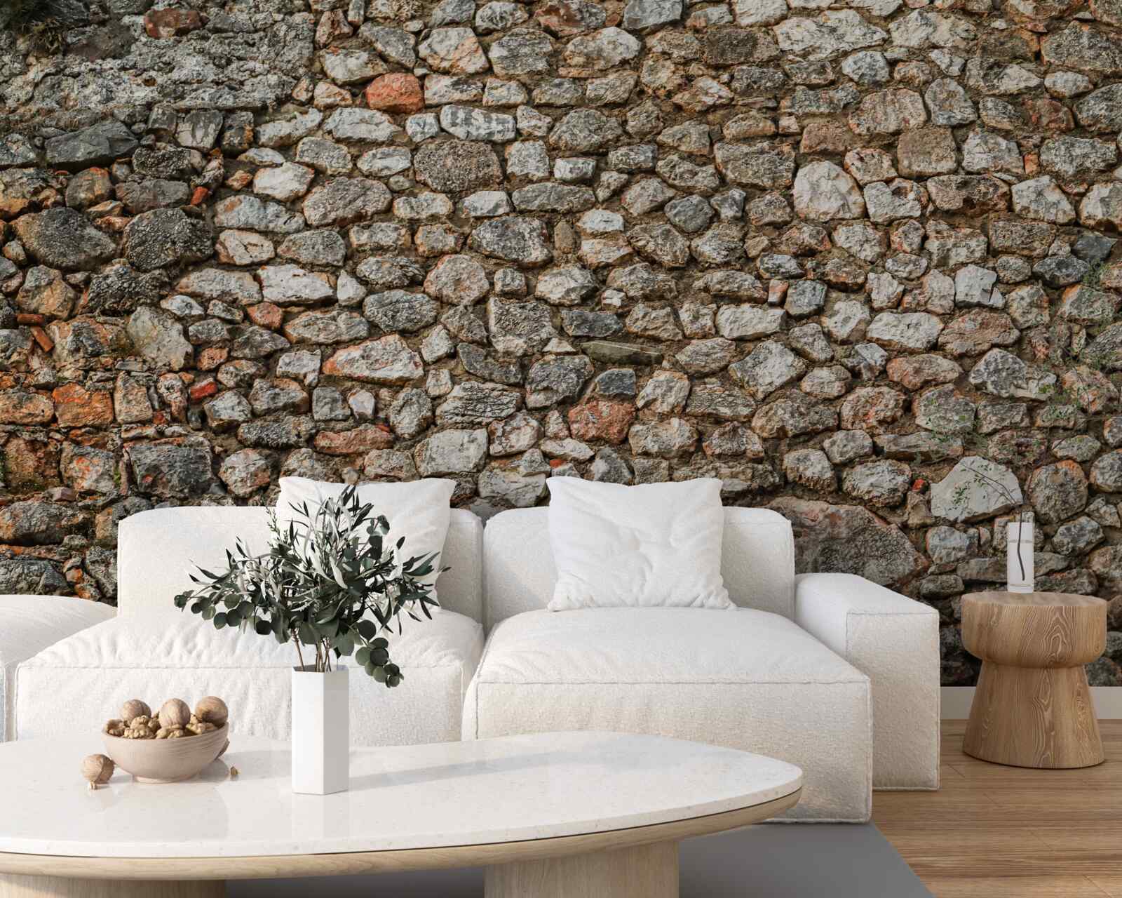 Papier peint mur antique en pierre multicolore