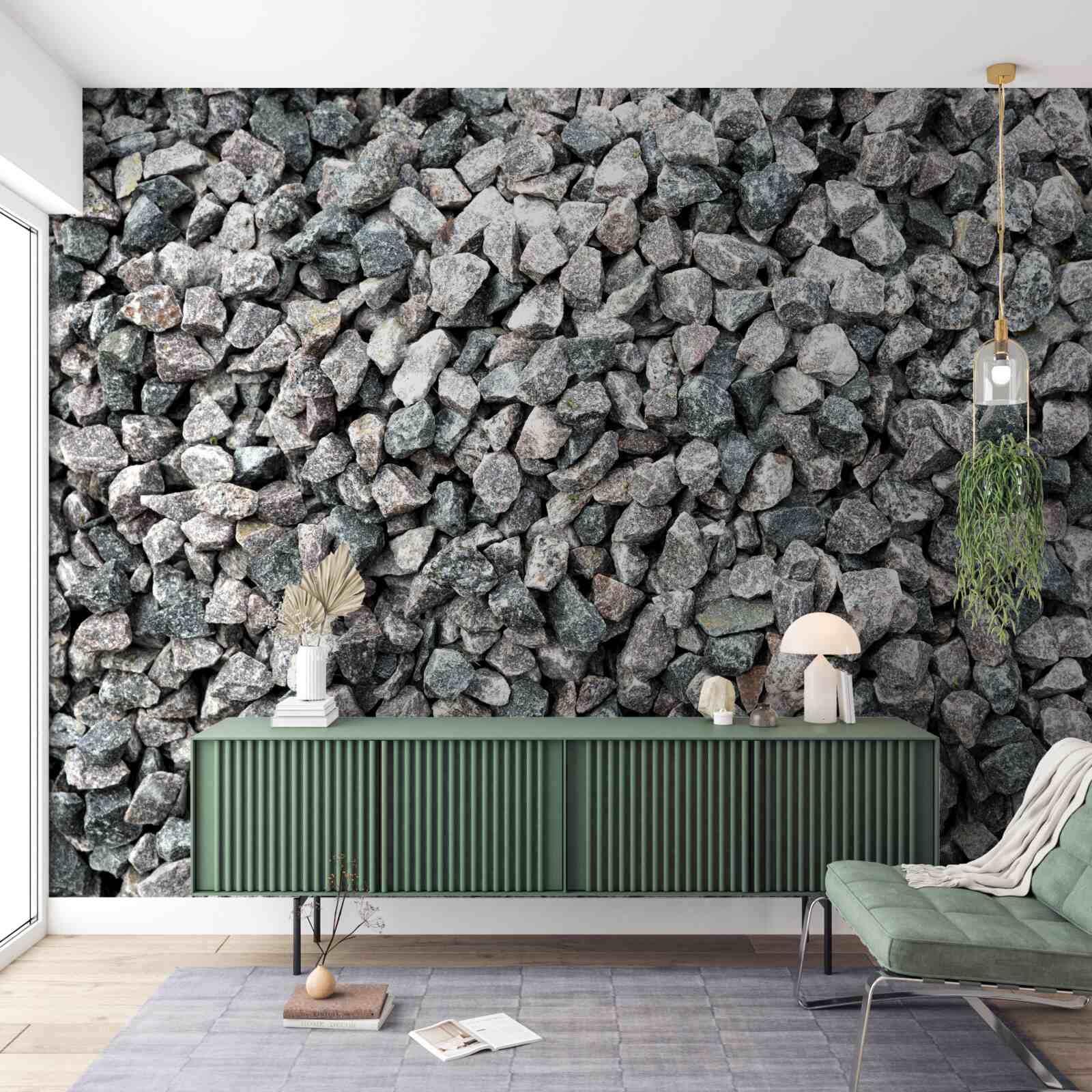 Papier peint beaucoup de pierres grises