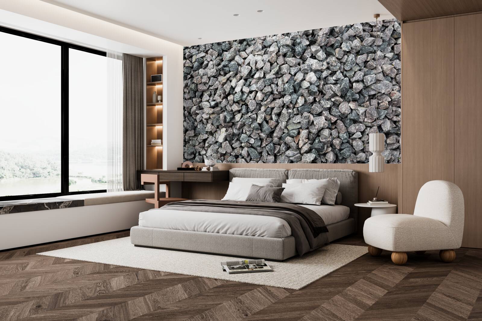 Papier peint beaucoup de pierres grises