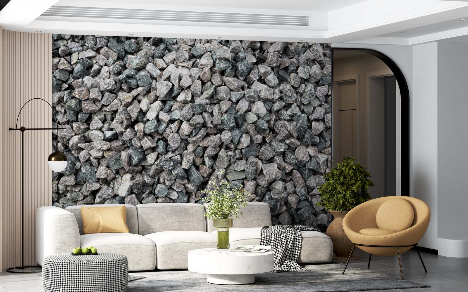 Papier peint beaucoup de pierres grises