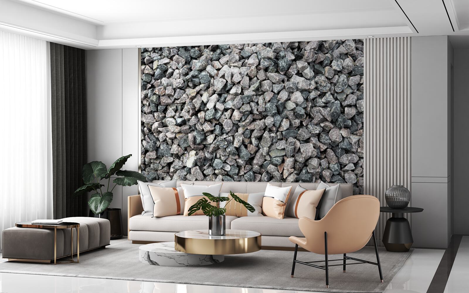 Papier peint beaucoup de pierres grises