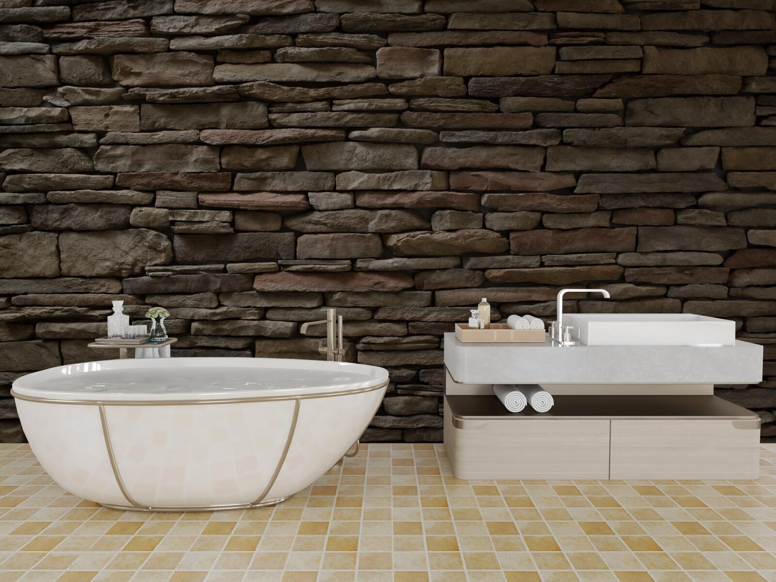 Papier peint la maçonnerie historique