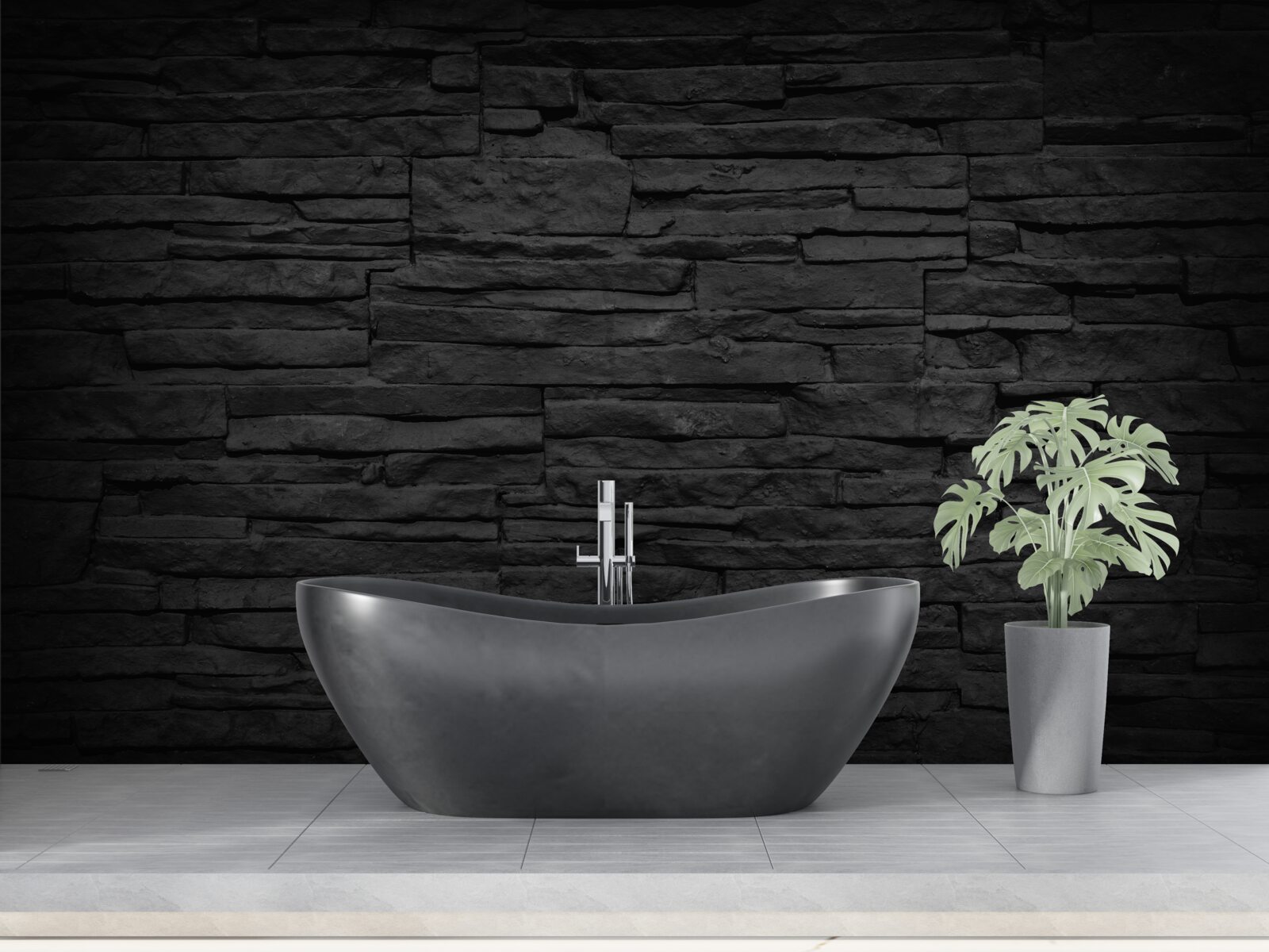 Papier peint mur en pierre noire