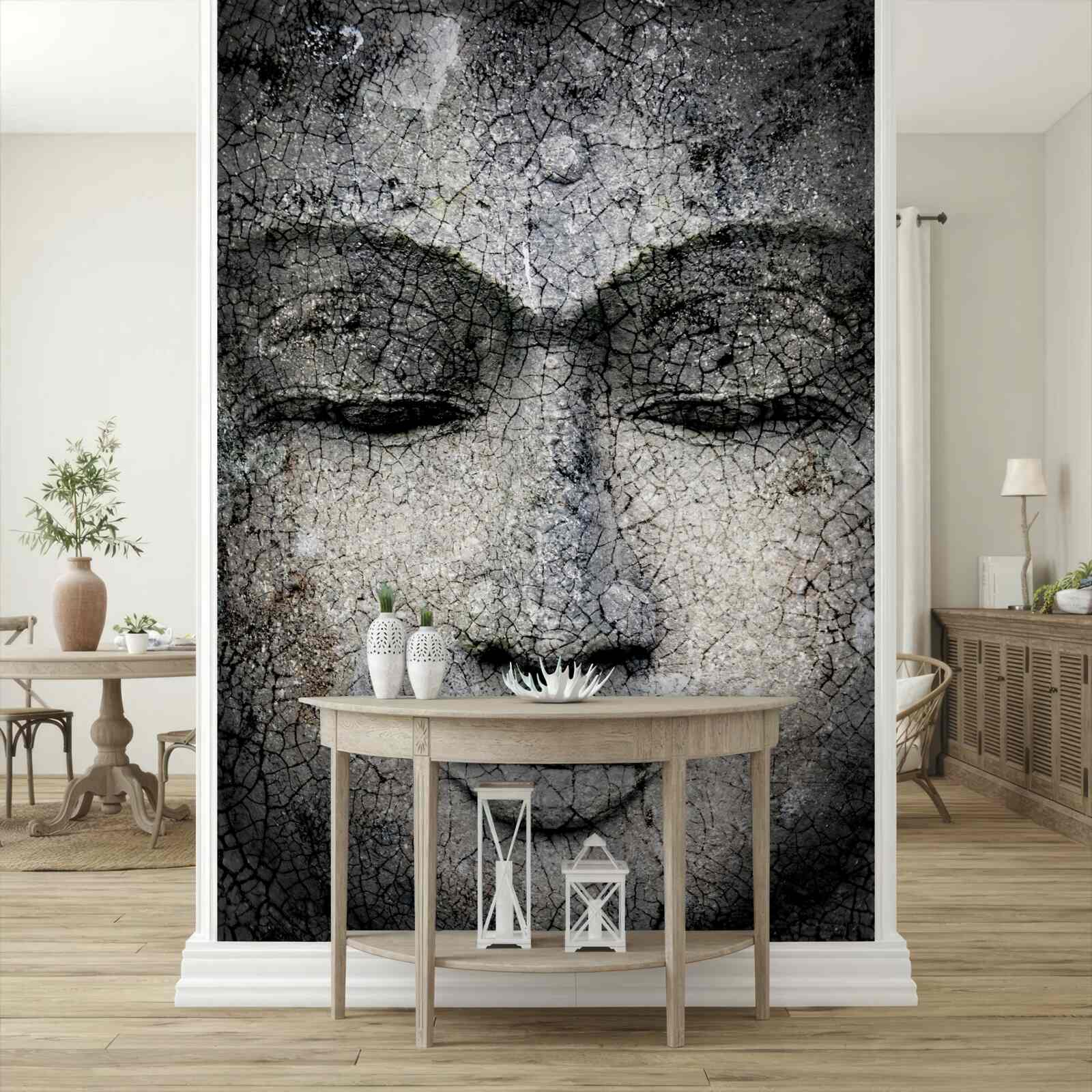 Papier peint regarder une fille, c'est comme un visage de pierre