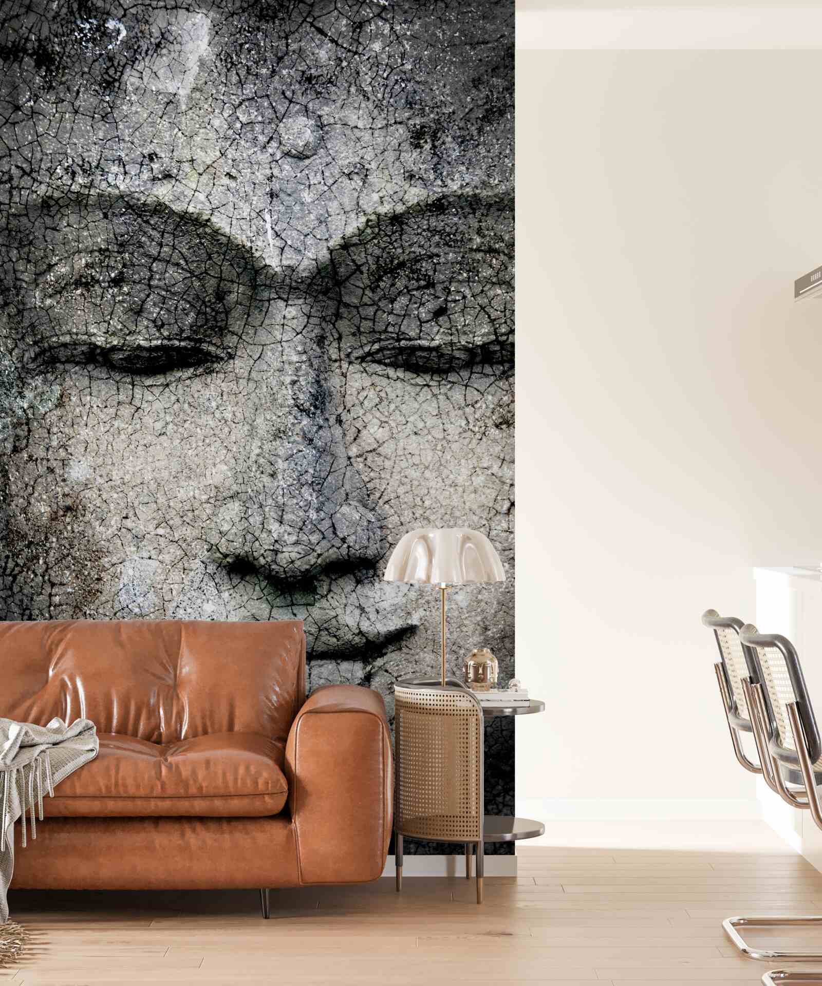 Papier peint regarder une fille, c'est comme un visage de pierre