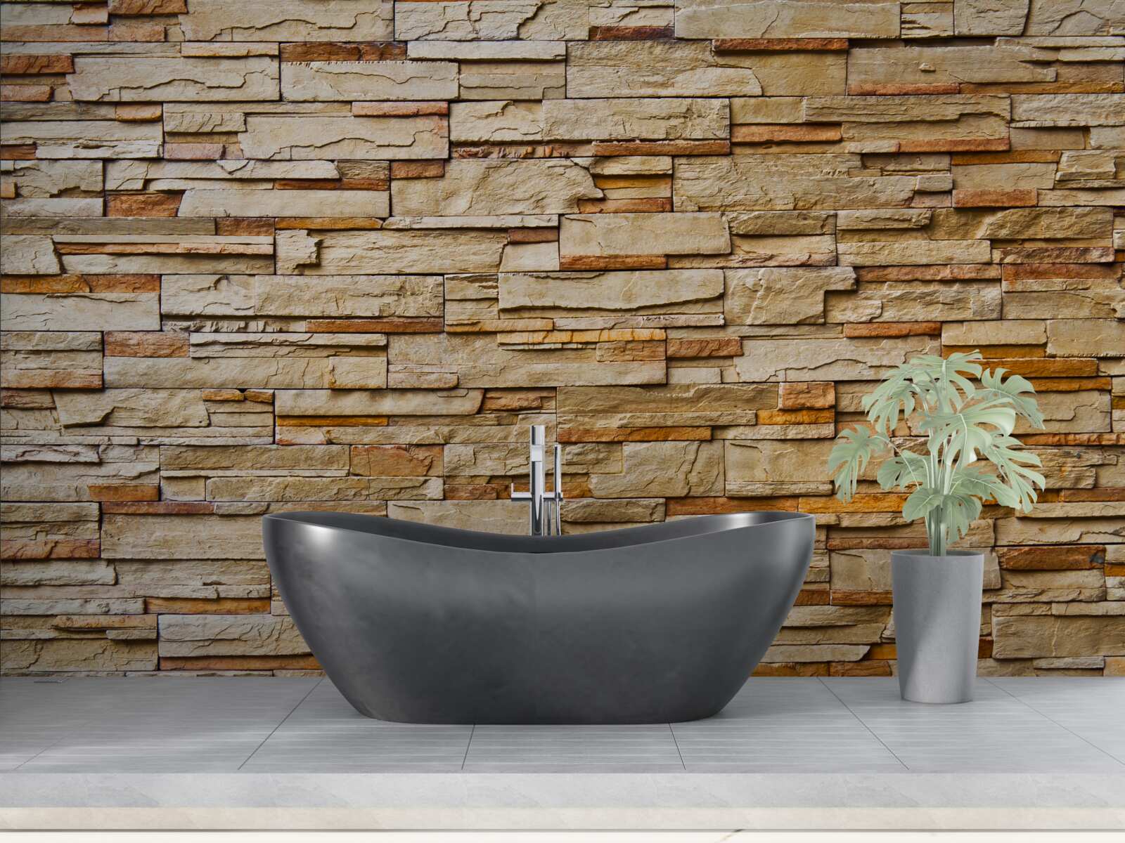 Papier peint mur en pierre brune