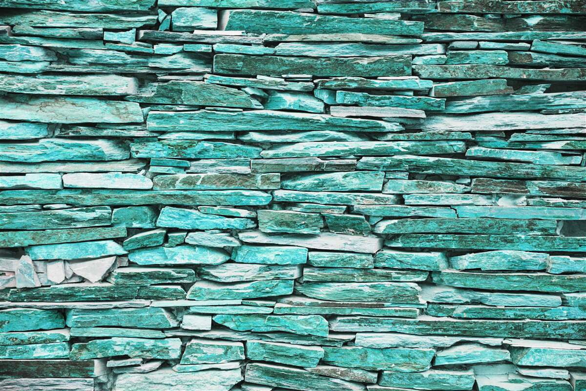 Papier peint barrière de pierre turquoise