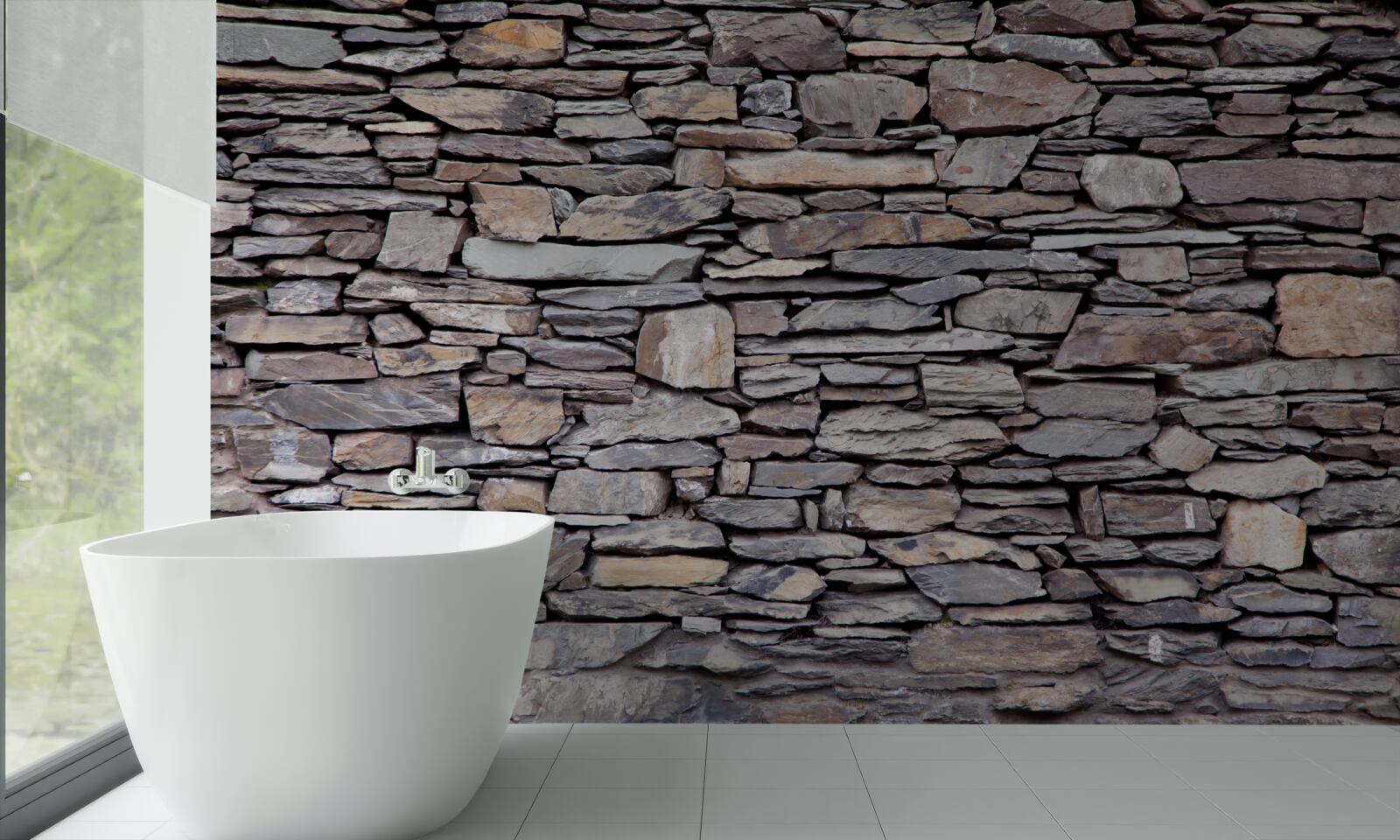 Papier peint mur en pierre grise