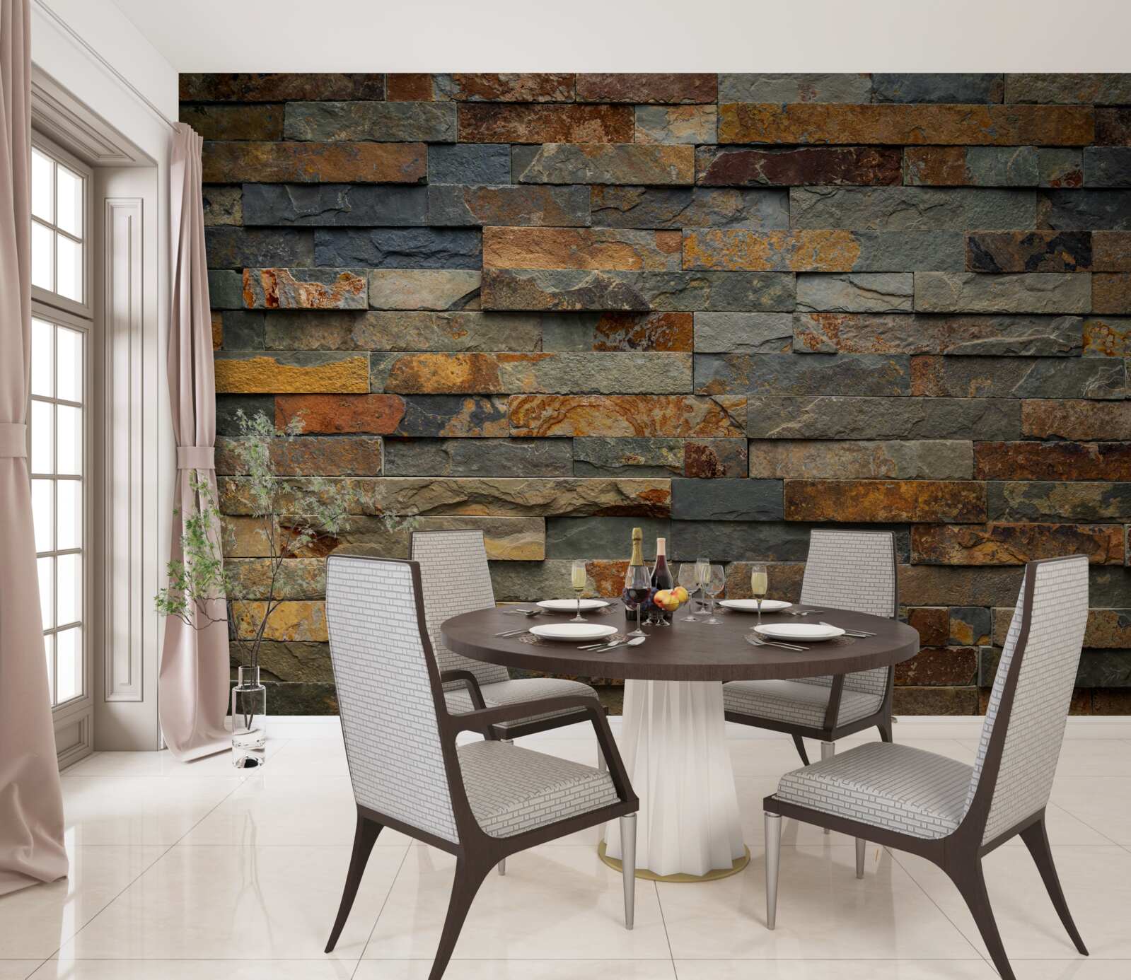 Papier peint mur en pierre rouge