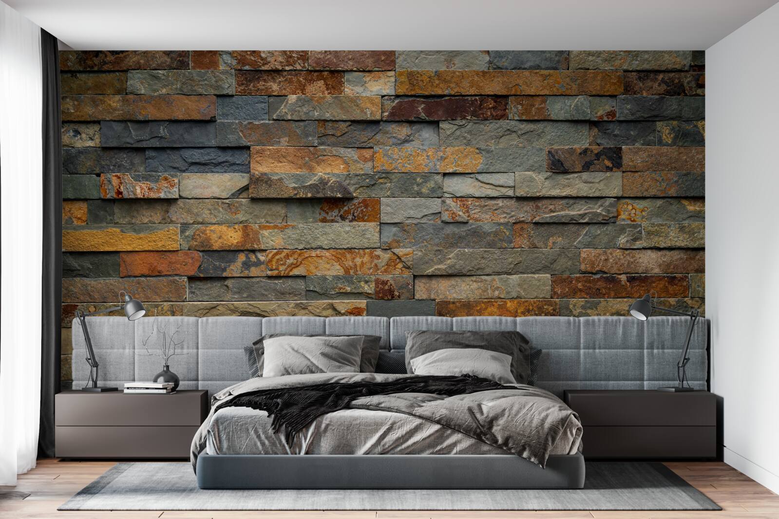 Papier peint mur en pierre rouge