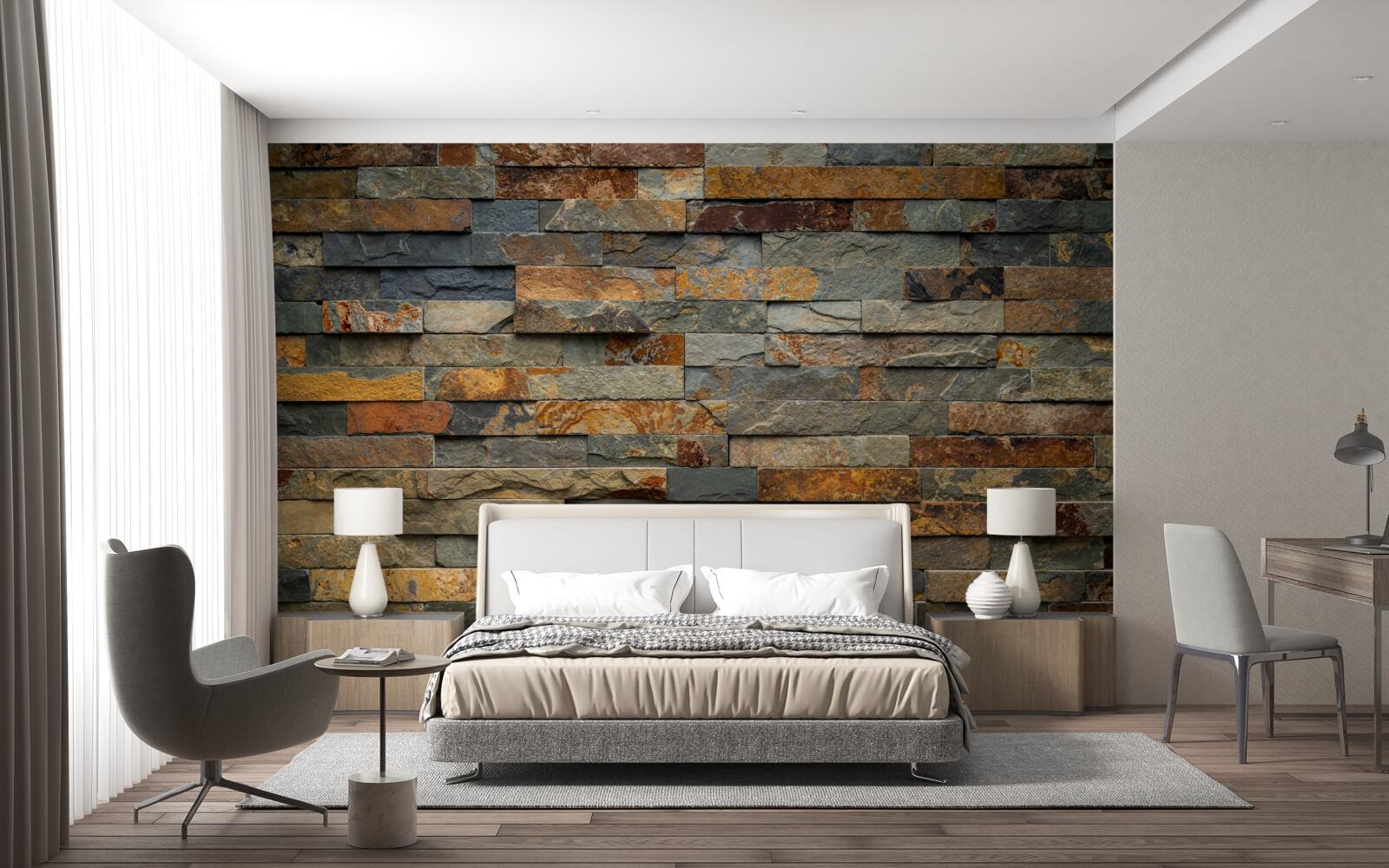 Papier peint mur en pierre rouge