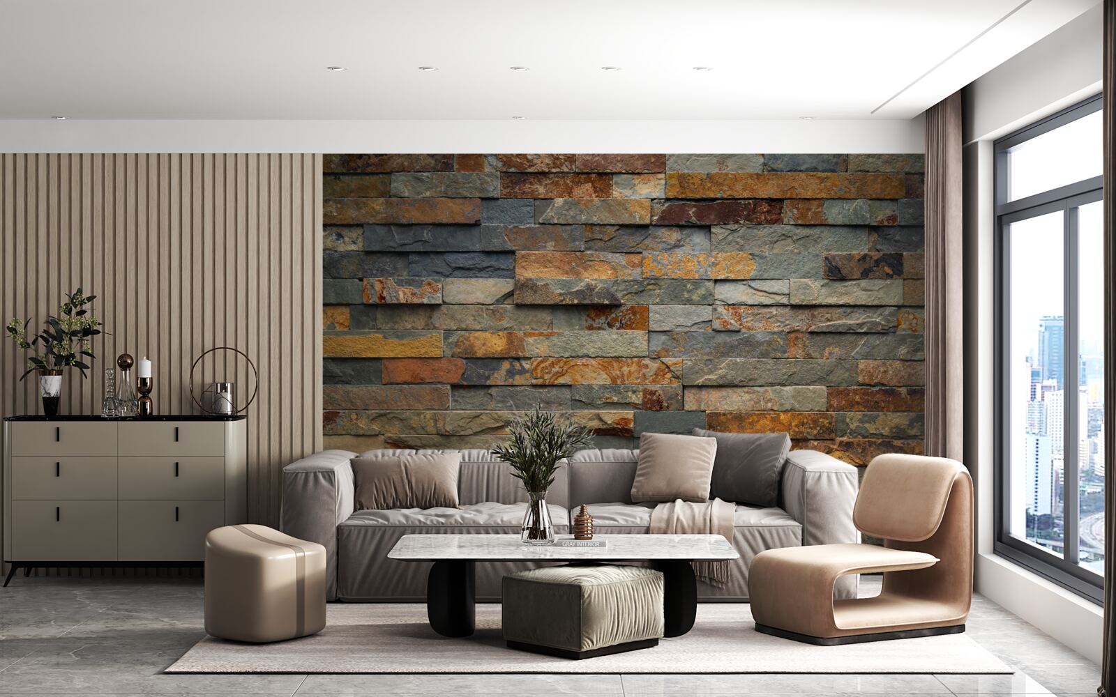 Papier peint mur en pierre rouge