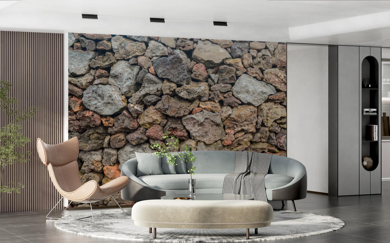 Papier peint Mur en pierre volcanique