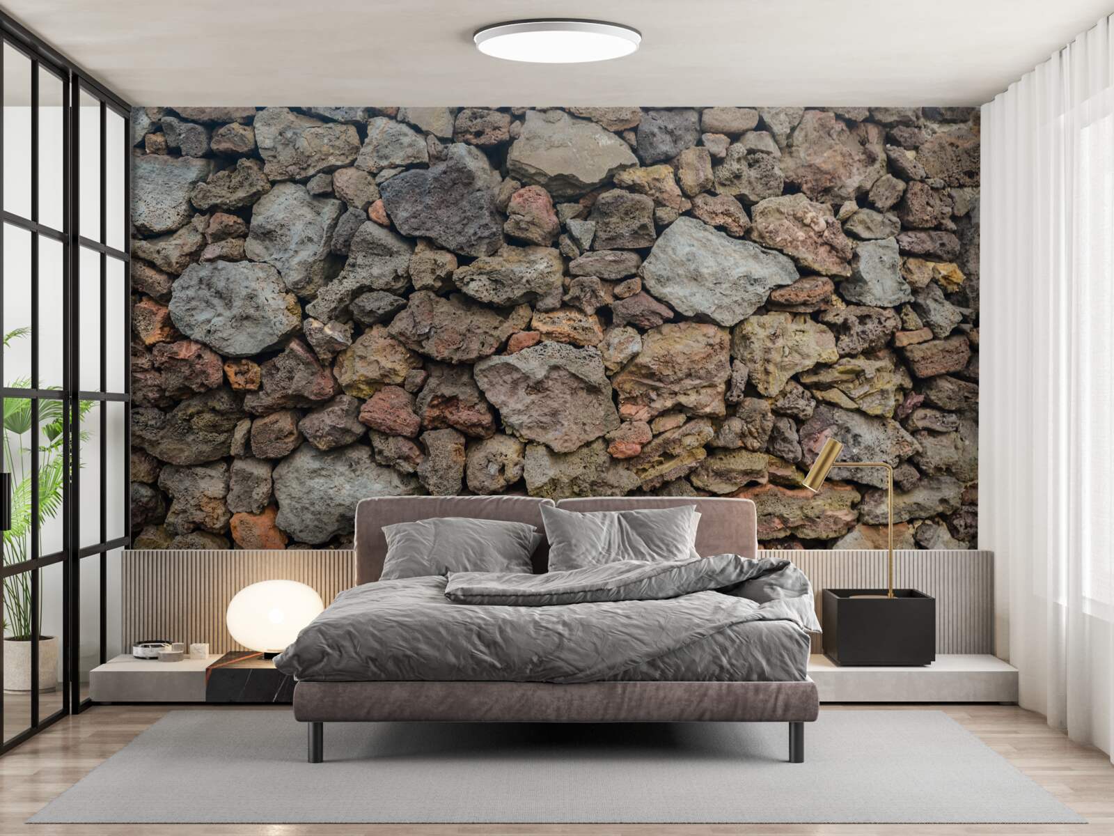 Papier peint Mur en pierre volcanique