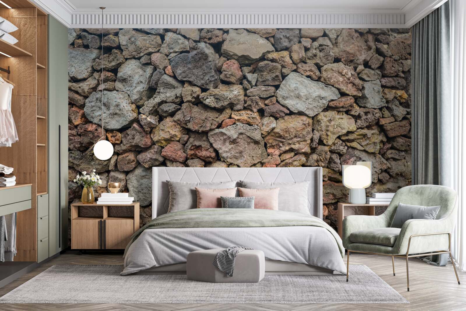 Papier peint Mur en pierre volcanique