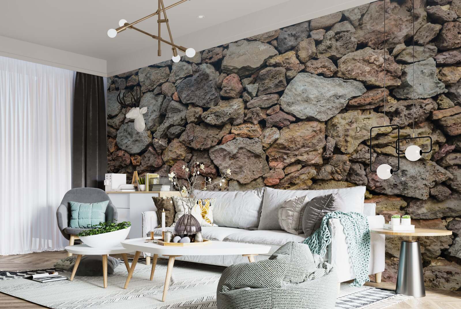 Papier peint Mur en pierre volcanique