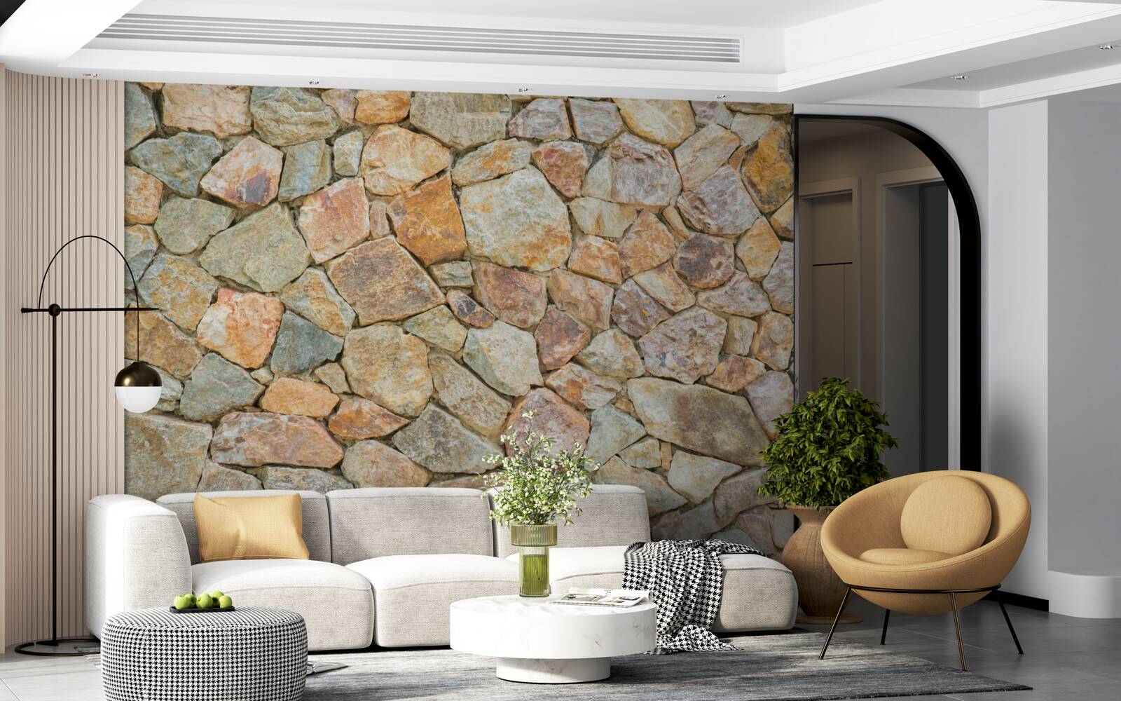 Papier peint pierres brunes de différentes teintes