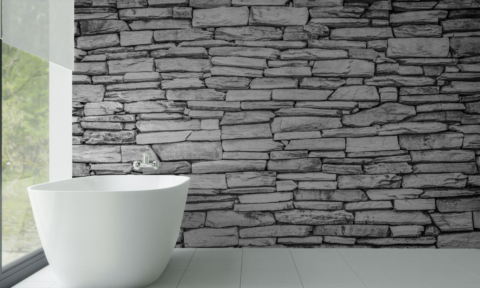 Papier peint structure de mur en pierre grise