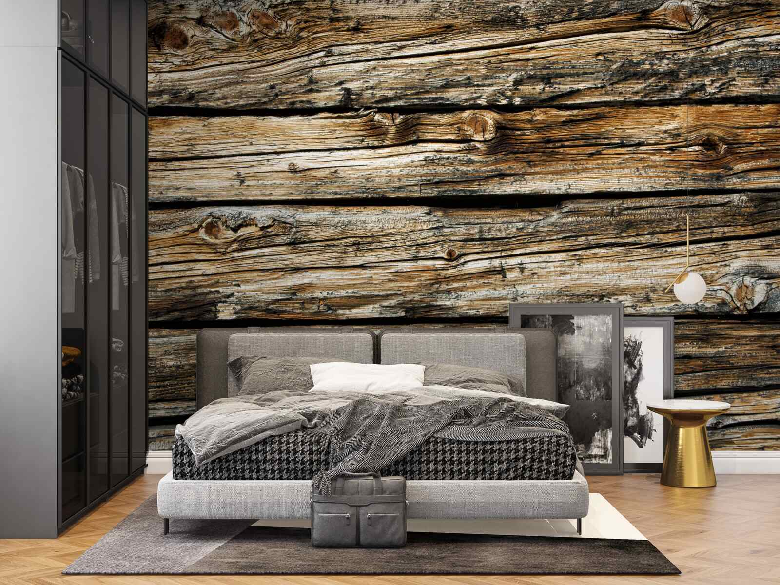 Papier peint Planche en bois authentique de style rétro