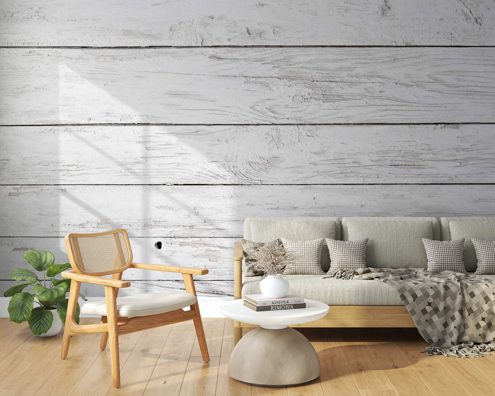 Papier peint parquet en bois gris clair