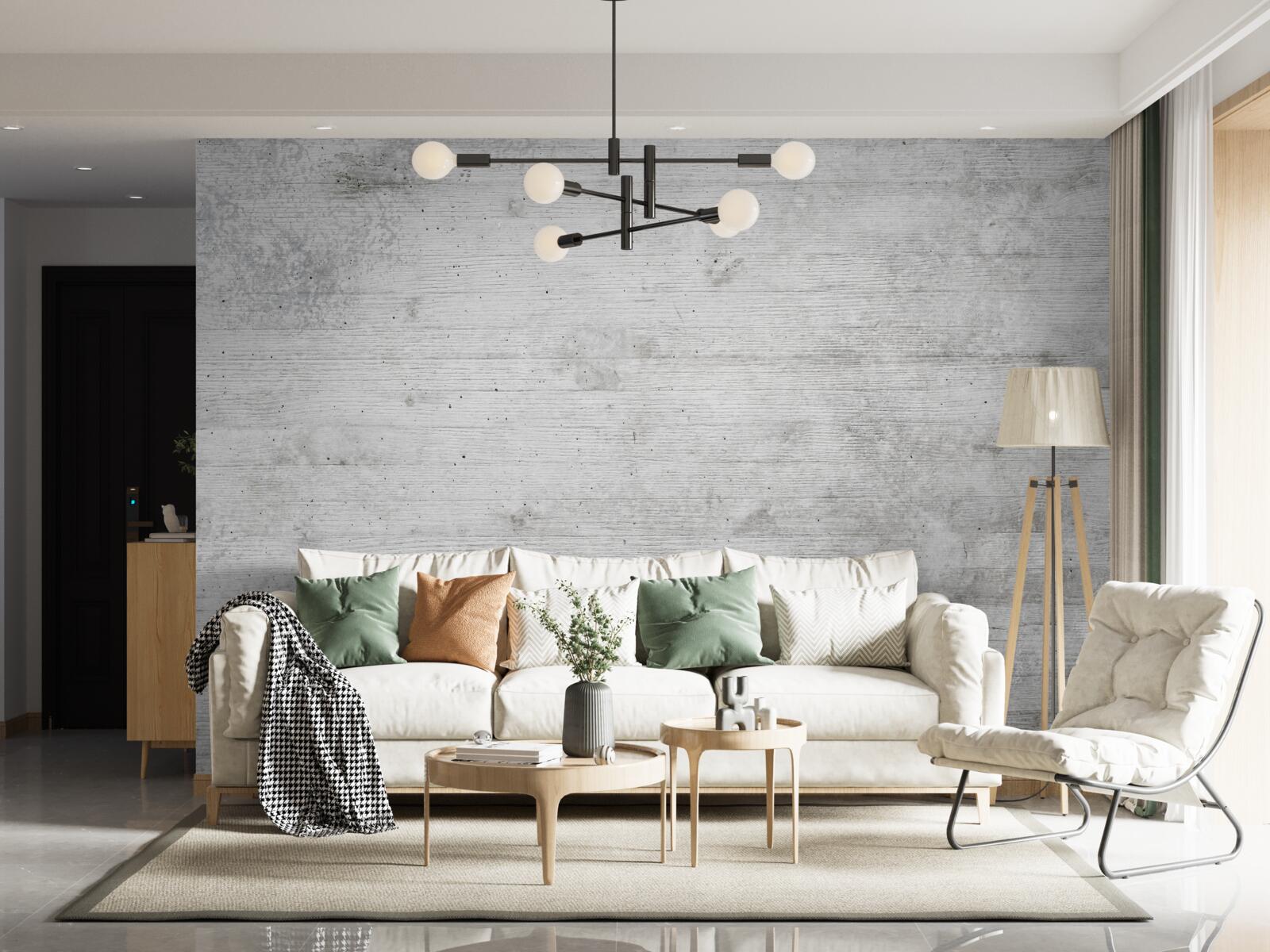 Papier peint mur en bois gris clair