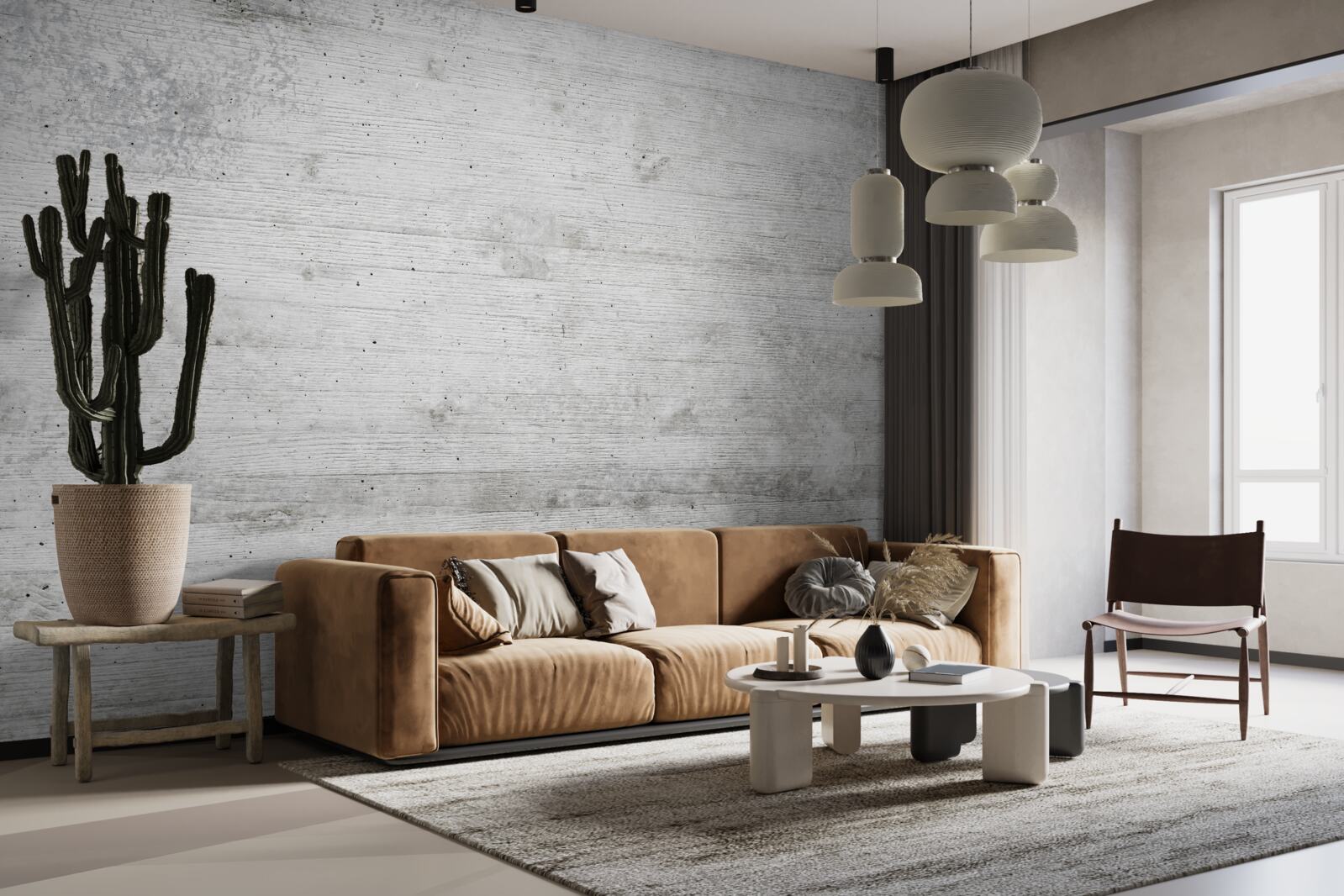 Papier peint mur en bois gris clair