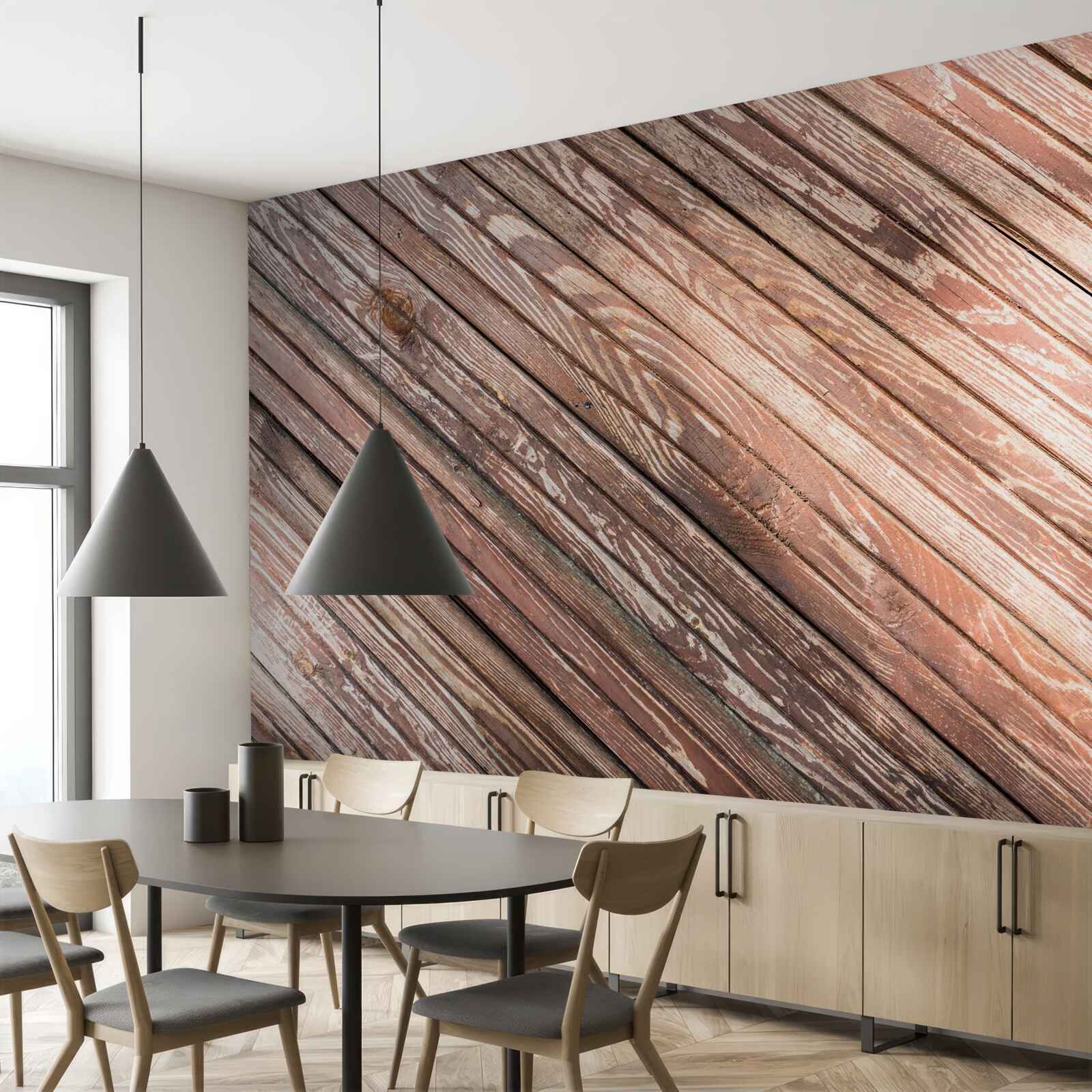 Papier peint barres étroites en bois