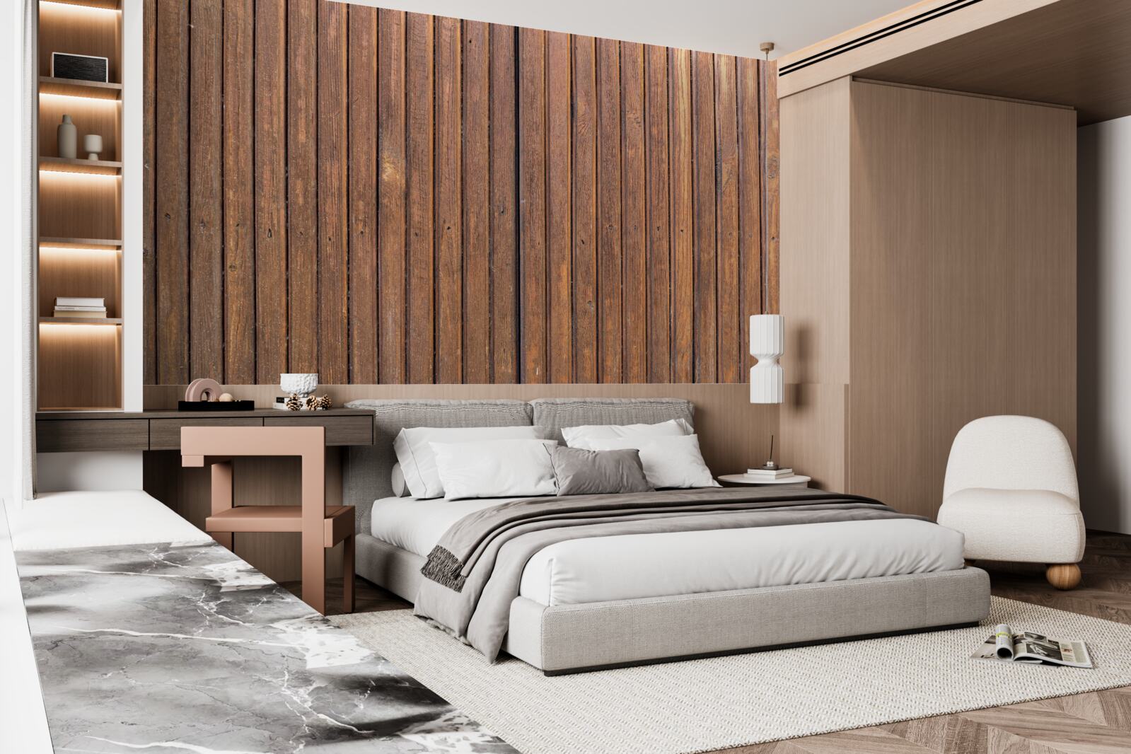 Papier peint barrière continue faite de vieilles poutres en bois